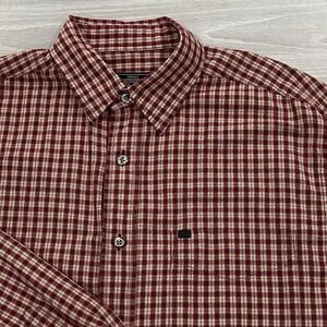 Vintage Nautica Jeans Co Type N-3 Plaid Button Down Shirt Size M Burgundy